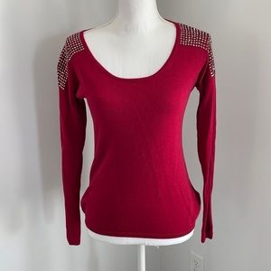 EXPRESS red shoulder embellished sweater